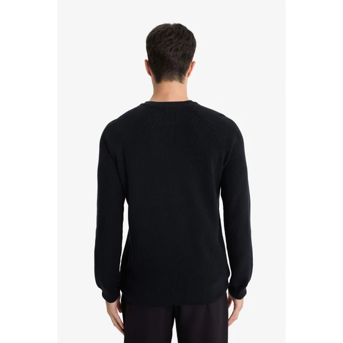 Defacto A8458AXNV64 Lacivert Standart Fit Bisiklet Yaka Triko Kazak