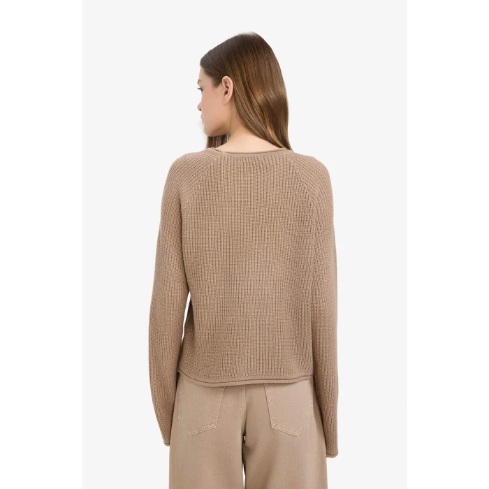 Defacto L2567AZBG647 Bej Coool Regular Fit Bisiklet Yaka Triko Kazak