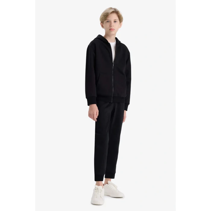 Defacto W0773A6BK81 Siyah Erkek Çocuk Beli Paçası Lastikli Okul Eşofman Altı