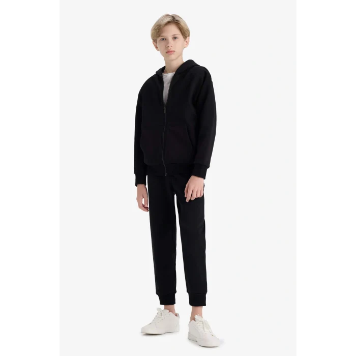 Defacto W0773A6BK81 Siyah Erkek Çocuk Beli Paçası Lastikli Okul Eşofman Altı