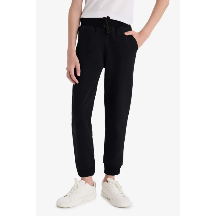 Defacto W0773A6BK81 Siyah Erkek Çocuk Beli Paçası Lastikli Okul Eşofman Altı