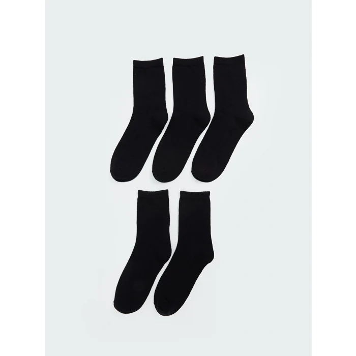 LCW DREAM Siyah Kadın Düz Soket Çorap 5li