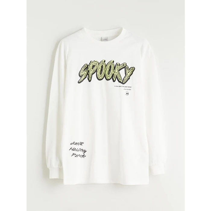 LCW Kids Ekru Bisiklet Yaka Erkek Çocuk Tişört