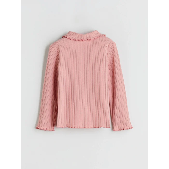 LCW Kids Pembe Polo Yaka Çiçekli Kız Çocuk Tişört ve Tayt