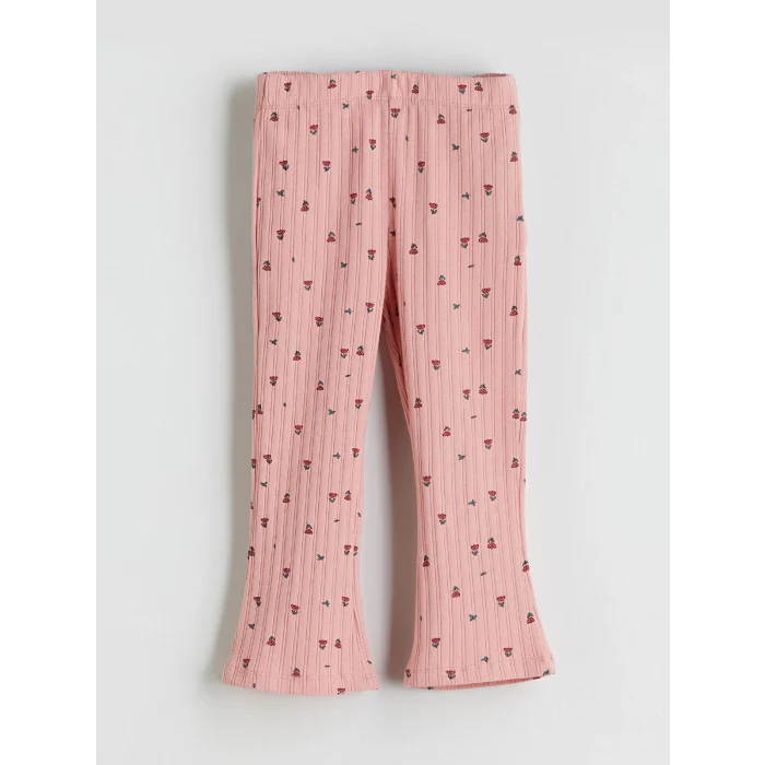 LCW Kids Pembe Polo Yaka Çiçekli Kız Çocuk Tişört ve Tayt