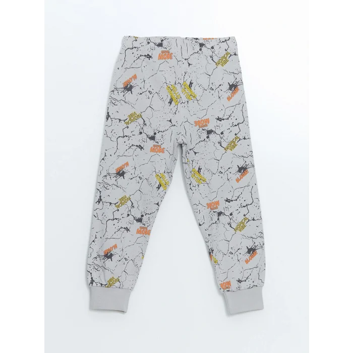 LCW Kids Gri Bisiklet Yaka Erkek Çocuk Pijama Takımı