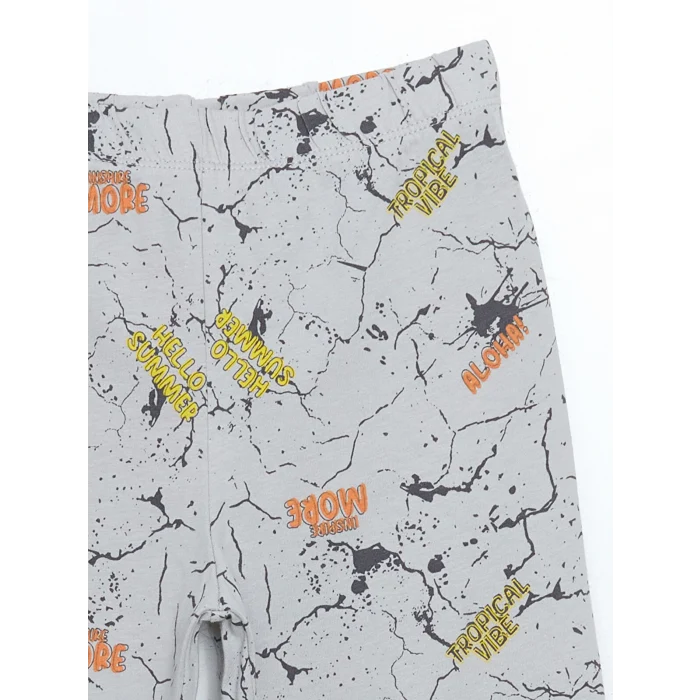 LCW Kids Gri Bisiklet Yaka Erkek Çocuk Pijama Takımı