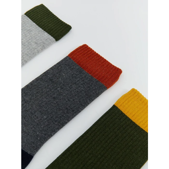 LCW ACCESSORIES Karişik Renk Bloklu Erkek Soket Çorap 5li