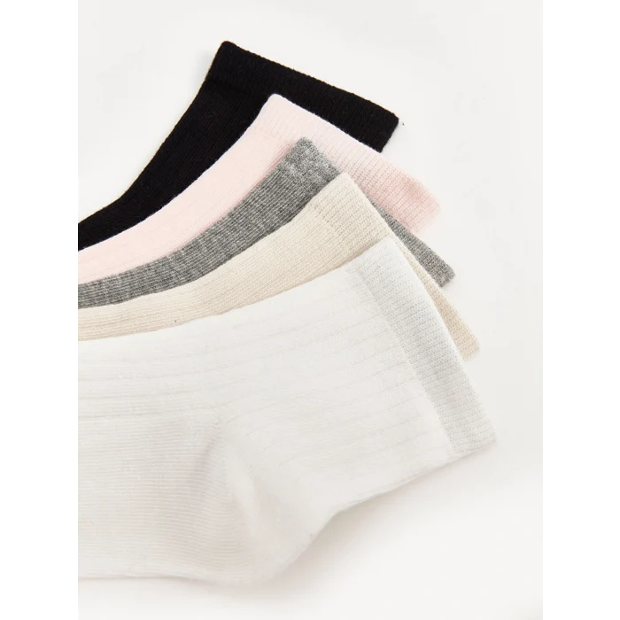 LCW DREAM Ekru Kadın Düz Soket Çorap 5li