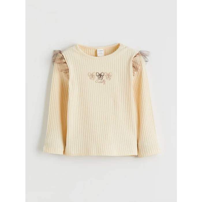 LCW Kids Bej Bisiklet Yaka Kız Çocuk 3lü Takım