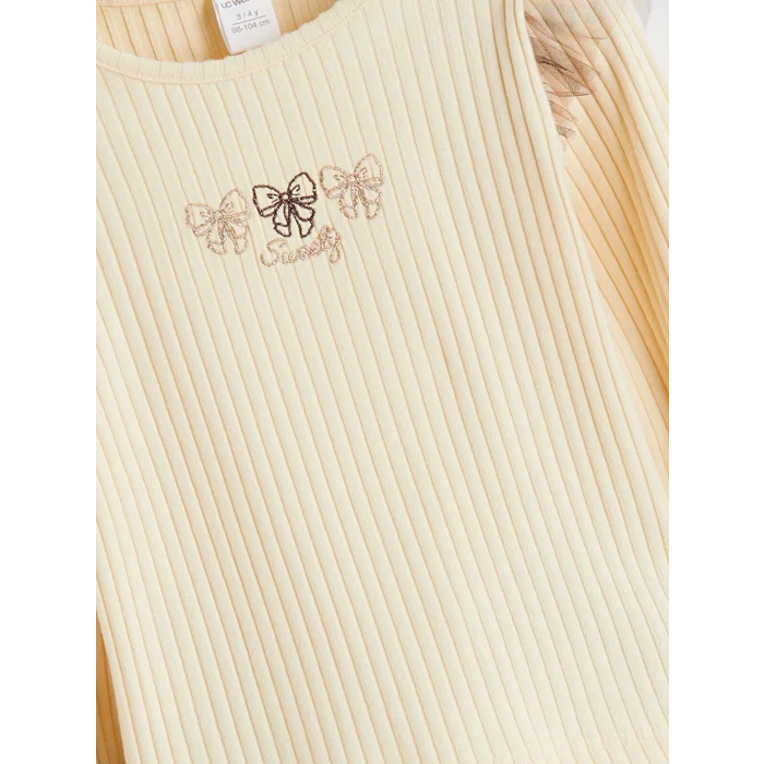 LCW Kids Bej Bisiklet Yaka Kız Çocuk 3lü Takım