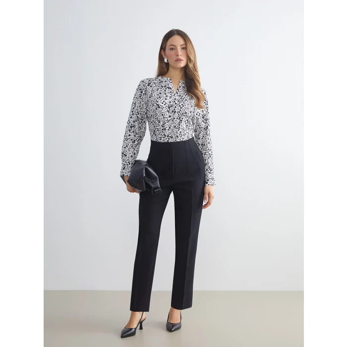 LCWAIKIKI Classic Siyah Büyük Beden Standart Fit Kadın Cigarette Pantolon