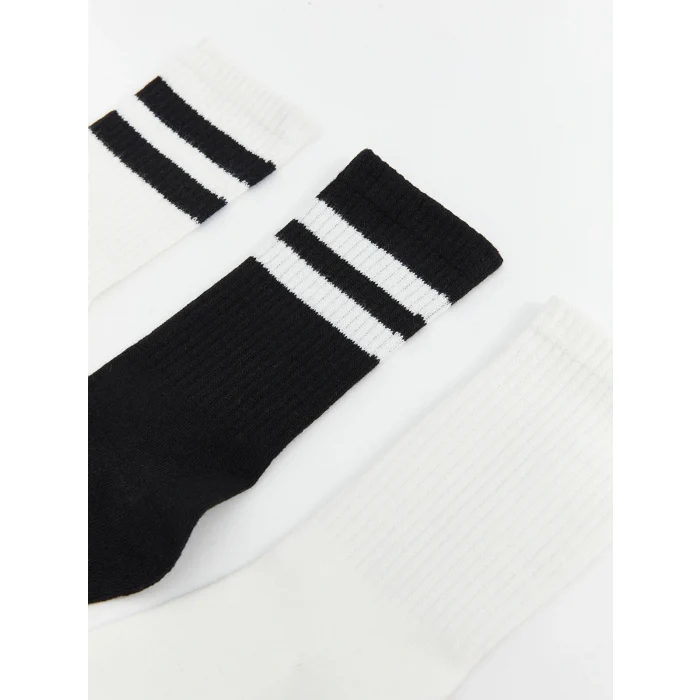 LCW DREAM Ekru Çizgili Kadın Soket Çorap 5li