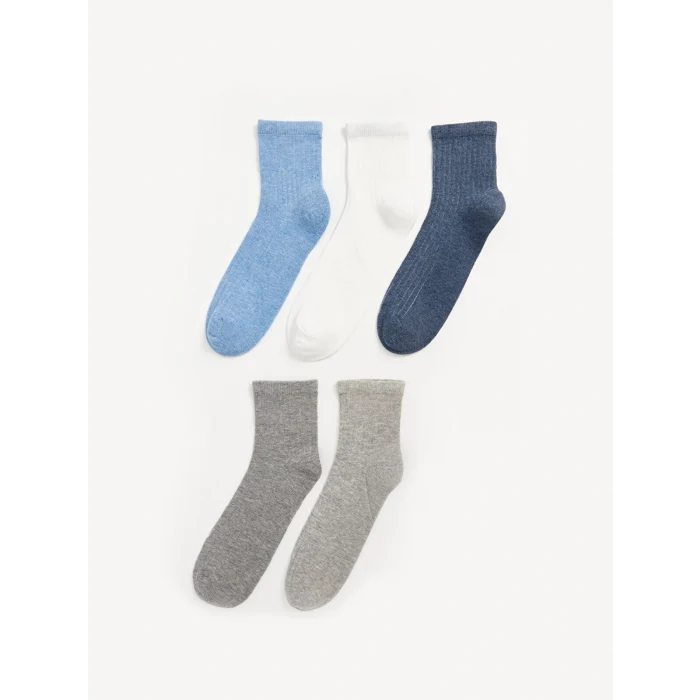LCW DREAM Mavi Kadın Düz Soket Çorap 5li