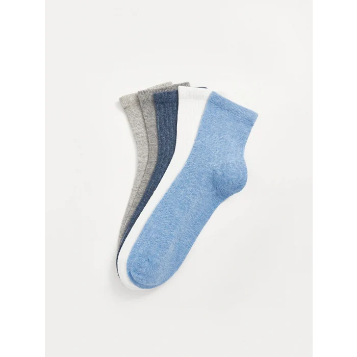 LCW DREAM Mavi Kadın Düz Soket Çorap 5li