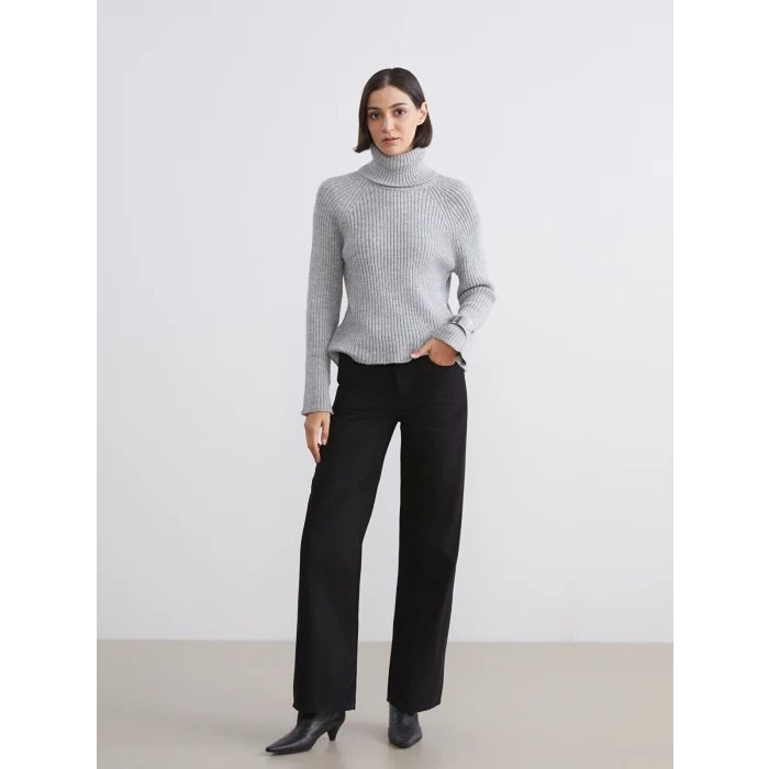 LCW Vision Siyah Wideleg Kadın Jean Pantolon