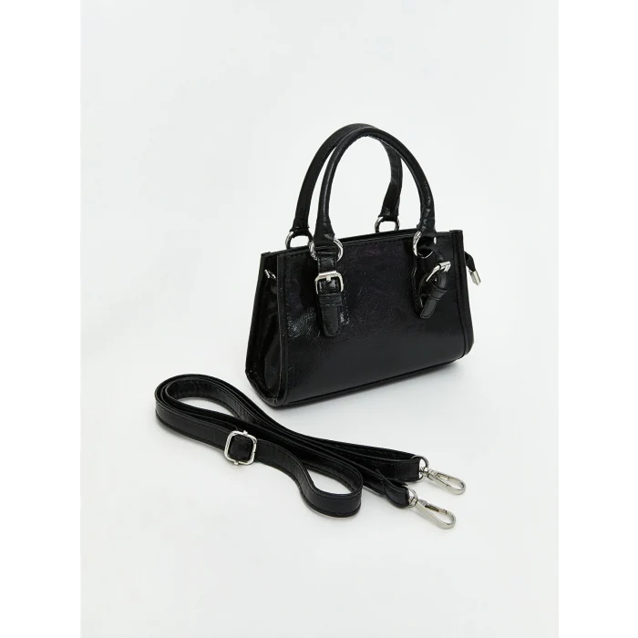 LCW ACCESSORIES Siyah Deri Görünümlü Kadın Omuz Çantası