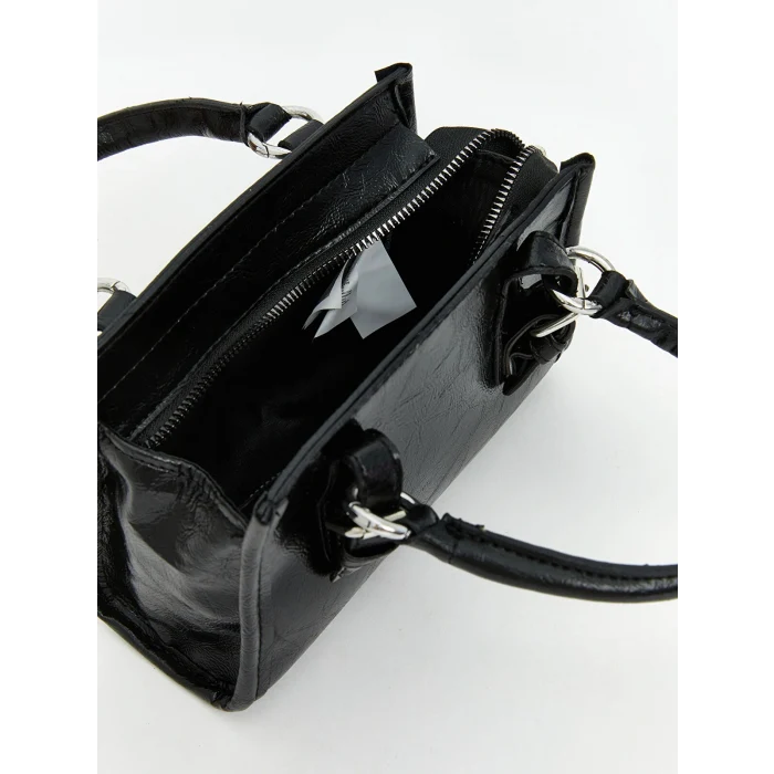 LCW ACCESSORIES Siyah Deri Görünümlü Kadın Omuz Çantası