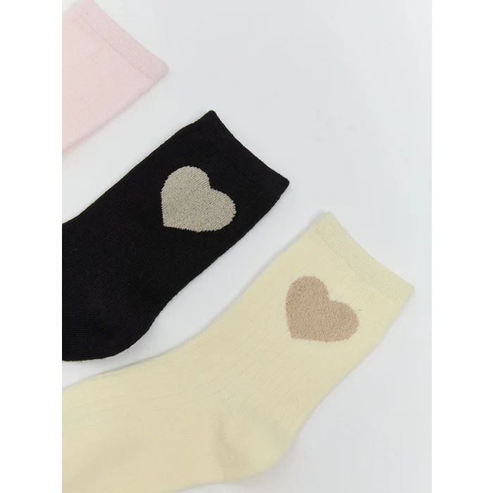 LCW Kids Pembe Desenli Kız Çocuk Soket Çorap 5li