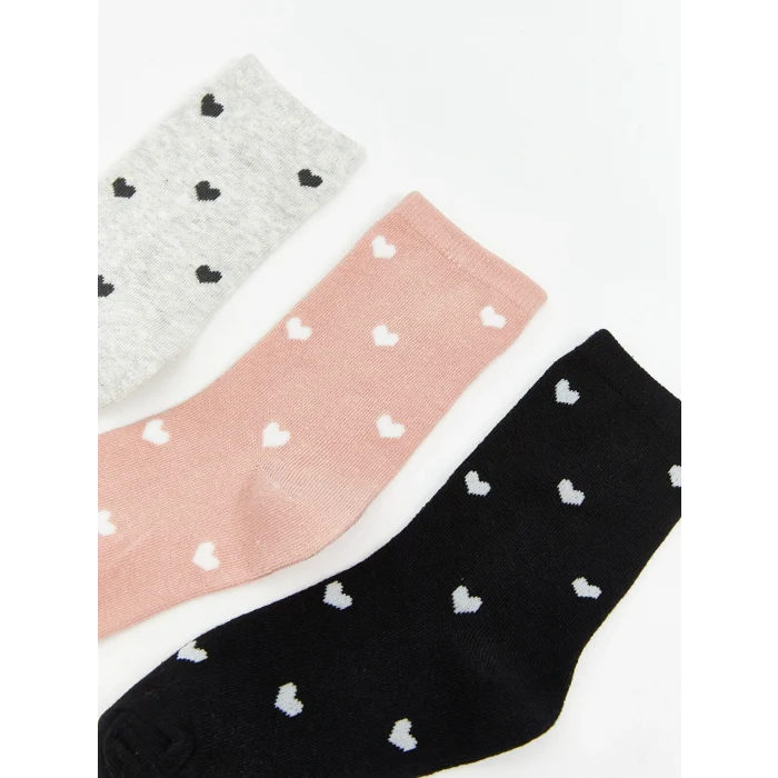 LCW Kids Gri Desenli Kız Çocuk Soket Çorap 5li