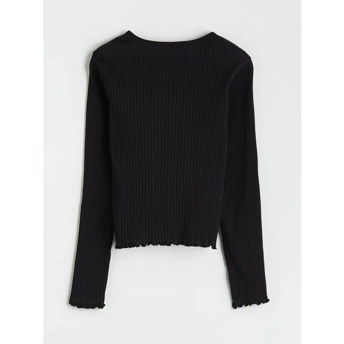 LCW Kids Siyah Bisiklet Yaka Kız Çocuk Tişört