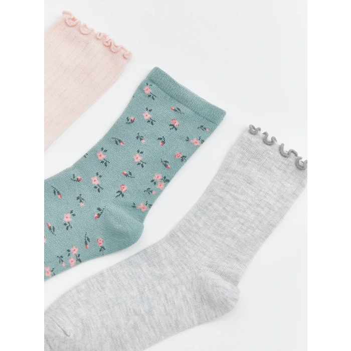 LCW DREAM Pembe Çiçekli Kadın Soket Çorap 5li