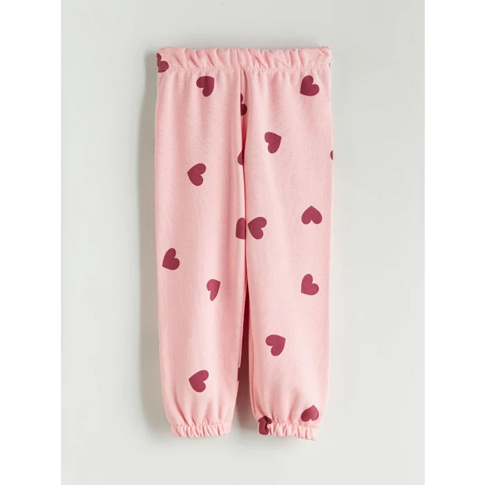 LCW Kids Pembe Beli Lastikli Kız Çocuk Jogger Eşofman Alt