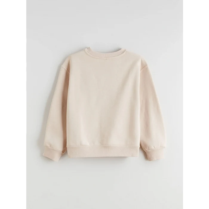 LCW Kids Bej Bisiklet Yaka Kız Çocuk Sweatshirt 2li