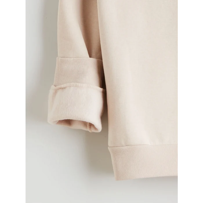 LCW Kids Bej Bisiklet Yaka Kız Çocuk Sweatshirt 2li