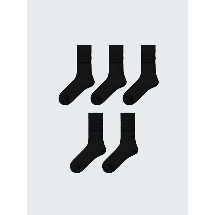 LCW ACCESSORIES Siyah Bambu Erkek Soket Çorap 5li