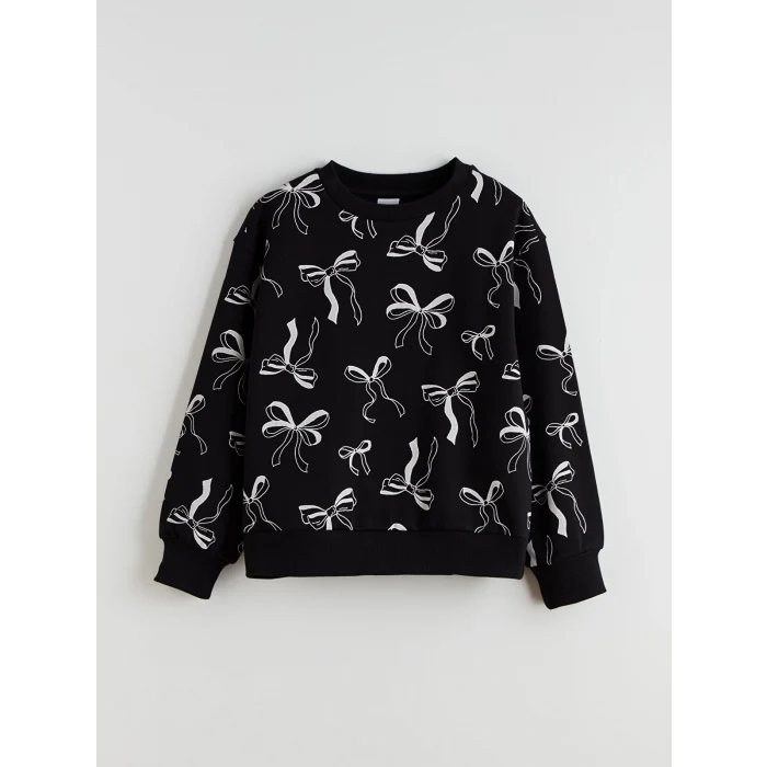 LCW Kids Bej Bisiklet Yaka Kız Çocuk Sweatshirt 2li