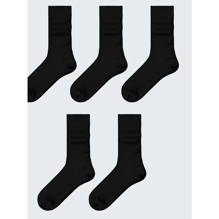 LCW ACCESSORIES Siyah Bambu Erkek Soket Çorap 5li