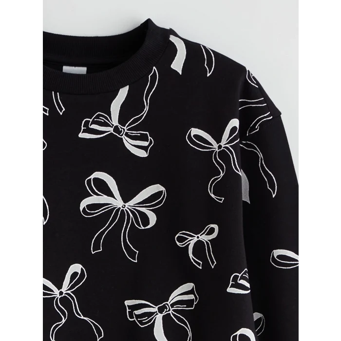 LCW Kids Bej Bisiklet Yaka Kız Çocuk Sweatshirt 2li