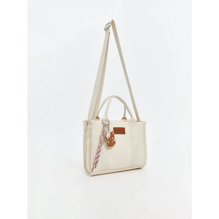 LCW ACCESSORIES Ekru Kanvas Kız Çocuk Omuz Çantası