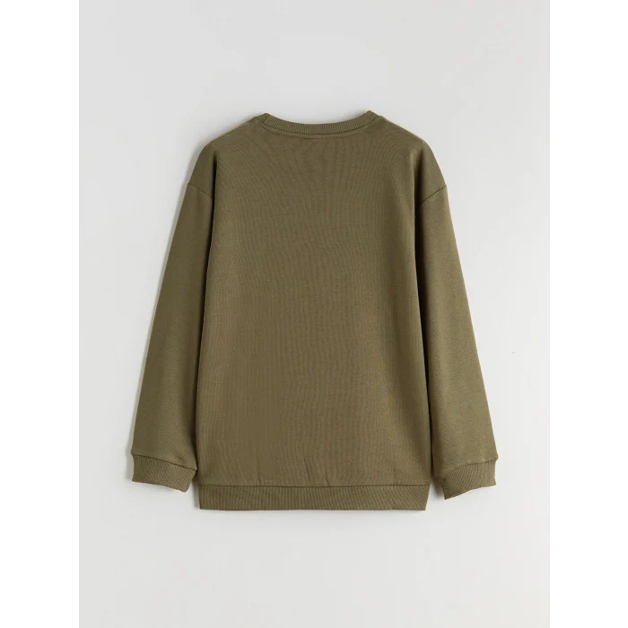 LCW Kids Haki Bisiklet Yaka Erkek Çocuk Sweatshirt