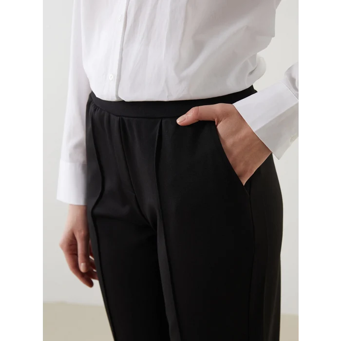 LCW Grace Siyah Beli Lastikli Havuç Kesim Kadın Pantolon