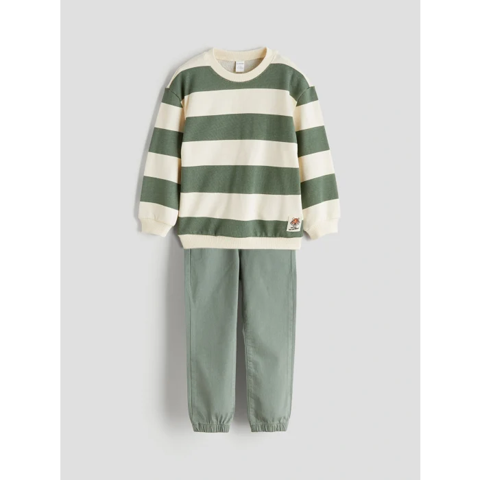 LCW Kids Bej Erkek Çocuk Sweatshirt ve Jogger Pantolon