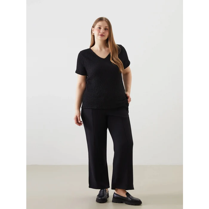 LCWAIKIKI Classic Siyah Beli Lastikli Kadın Pantolon