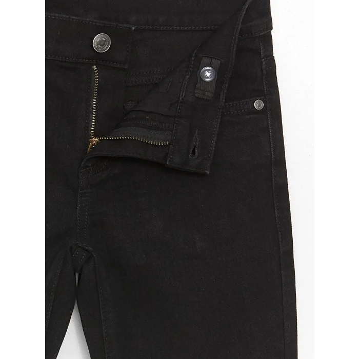 LCW Kids Siyah Beli Ayarlanabilir Lastikli Erkek Çocuk Jean Pantolon