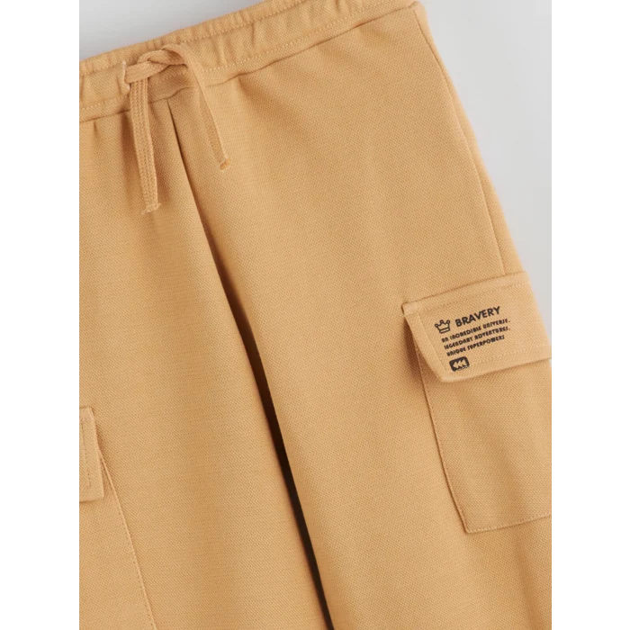 LCW Kids Bej Beli Lastikli Baskılı Erkek Çocuk Eşofman Alt