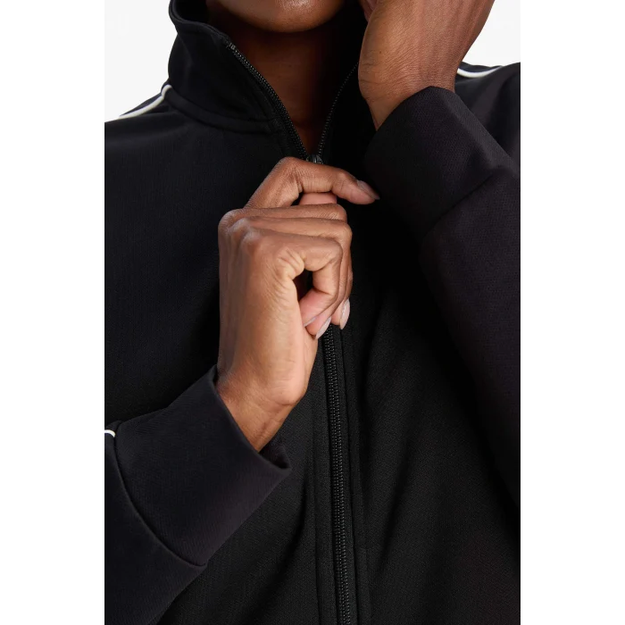 Defacto F3844AXBK81 Siyah DeFactoFit Standart Fit Dik Yaka İçi Yumuşak Tüylü Fermuarlı Hırka