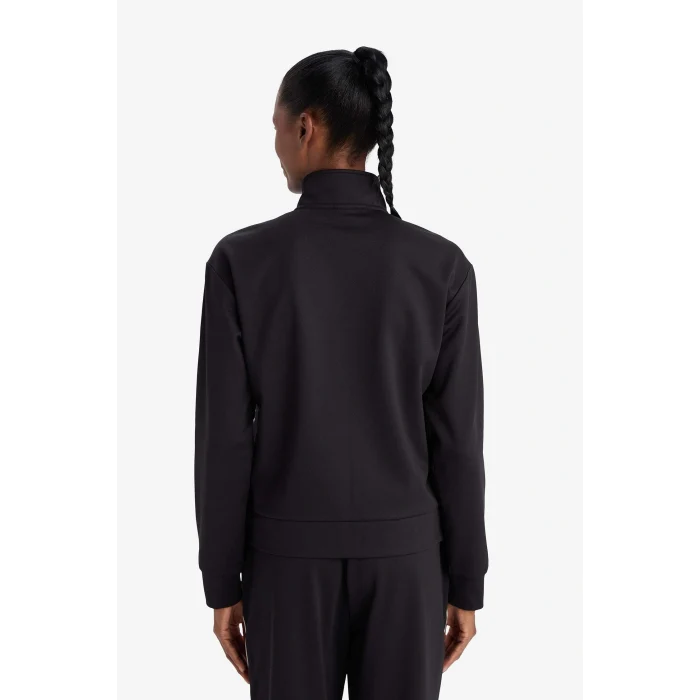 Defacto F3844AXBK81 Siyah DeFactoFit Standart Fit Dik Yaka İçi Yumuşak Tüylü Fermuarlı Hırka