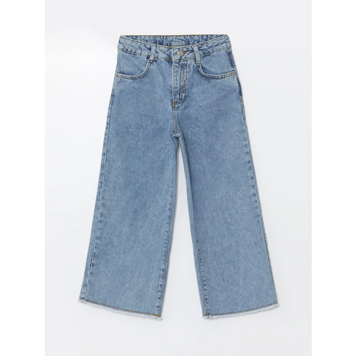 LCW Kids Mavi Wideleg Kız Çocuk Jean Pantolon