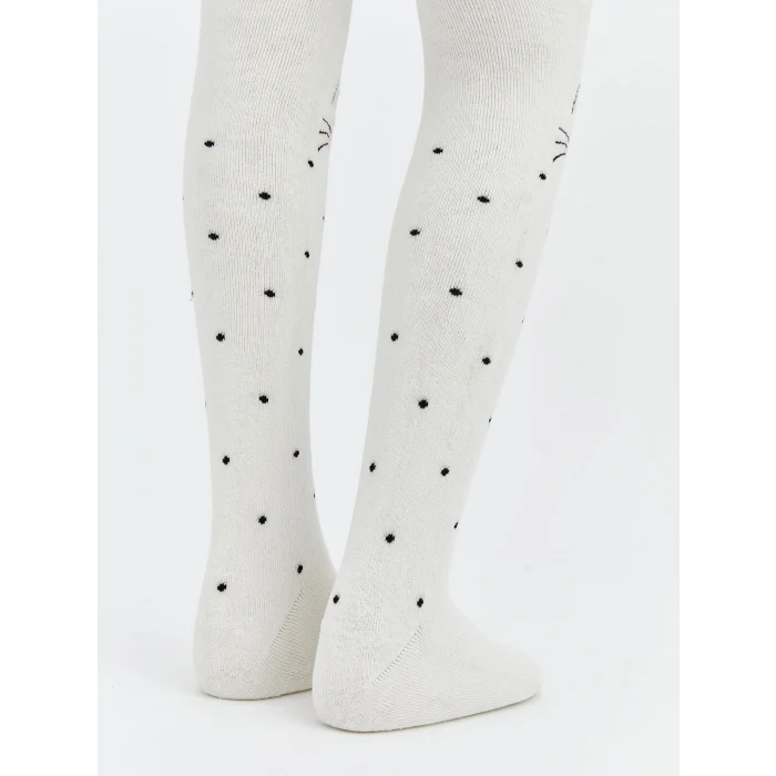 LCW Kids Ekru Desenli Kız Çocuk Külotlu Çorap