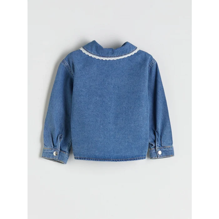 LCW Kids Mavi Bebe Yaka Kız Çocuk Jean Ceket