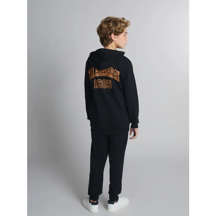 LCW Kids Siyah Kapüşonlu Galatasaray Baskılı Erkek Çocuk Eşofman Takım