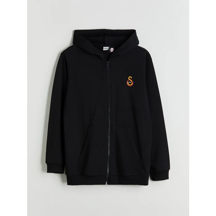 LCW Kids Siyah Kapüşonlu Galatasaray Baskılı Erkek Çocuk Eşofman Takım