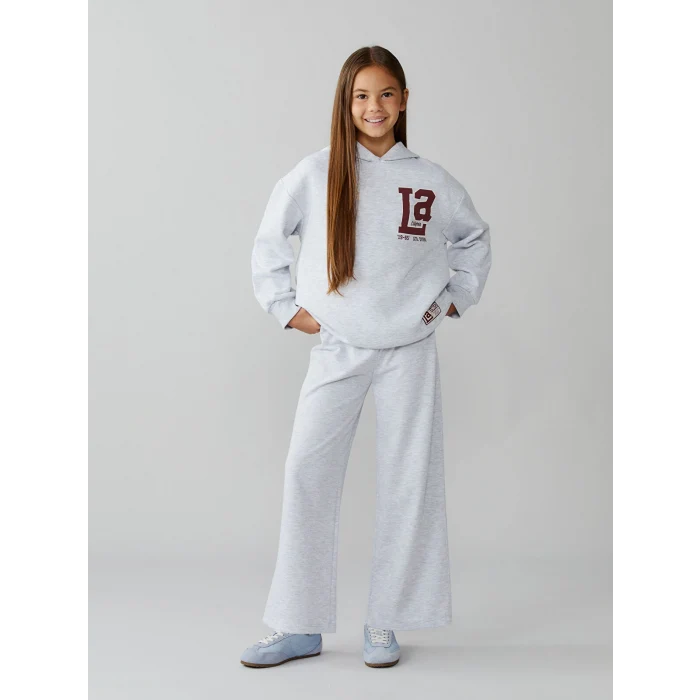 LCW Kids Gri Beli Lastikli Kız Çocuk Eşofman Altı