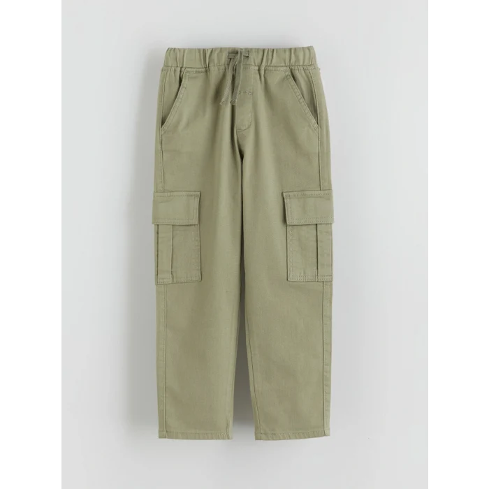 LCW Kids Yeşil Beli Lastikli Erkek Çocuk Kargo Pantolon