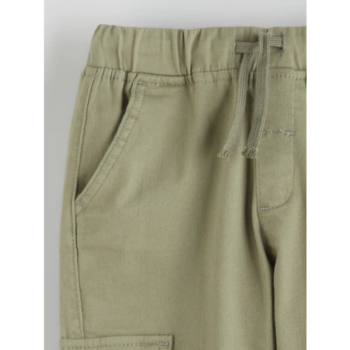 LCW Kids Yeşil Beli Lastikli Erkek Çocuk Kargo Pantolon